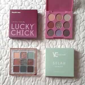 Set of 2 Eyeshadow Palettes - Lavender Neutrals and Mint, Browns, Gold  NIB